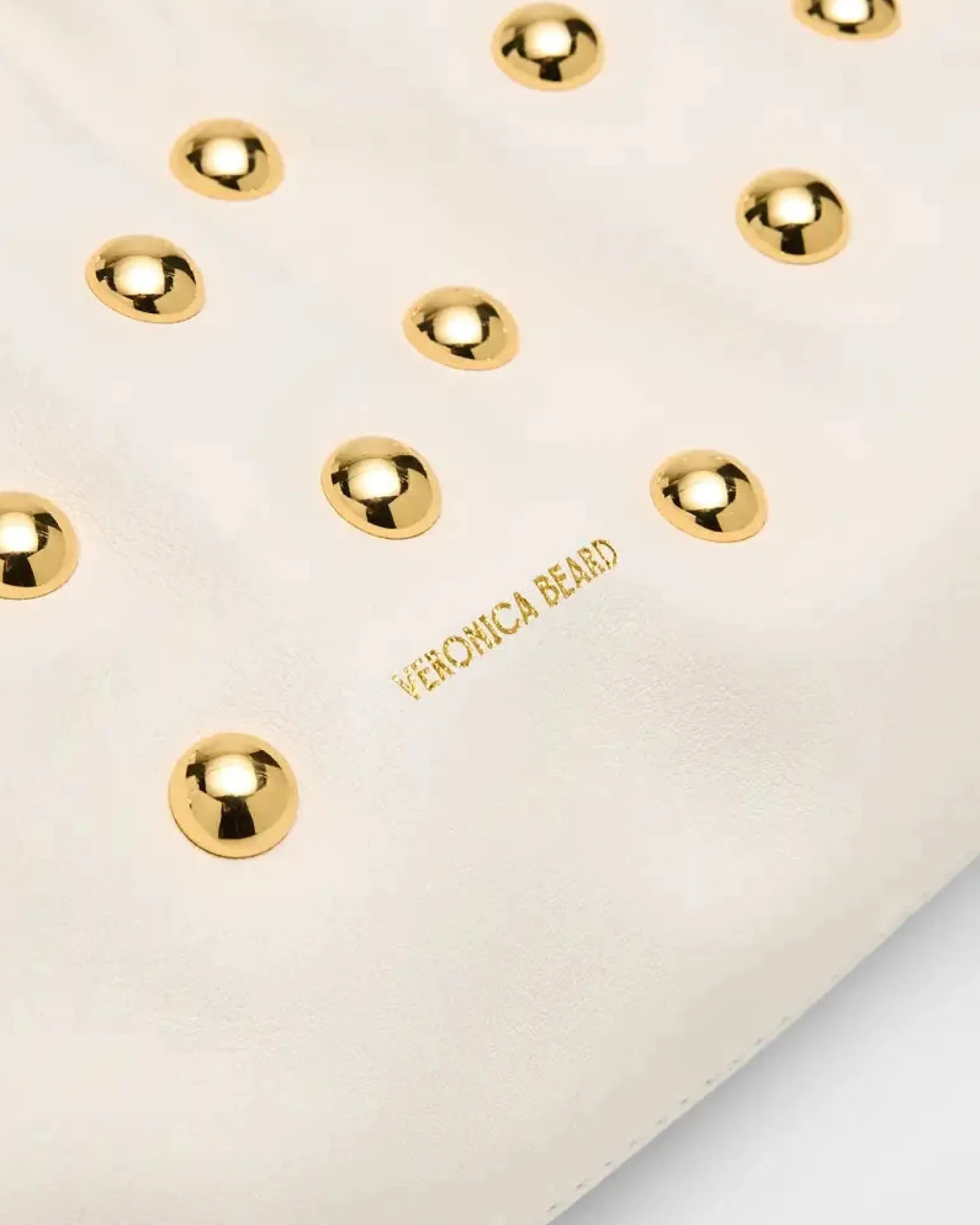 Small Studded Stash Bag White/Gold