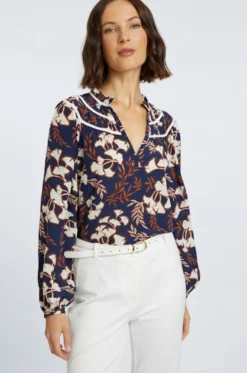 Solange Top Ginko Block Print