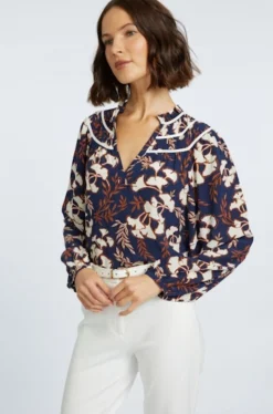 Solange Top Ginko Block Print