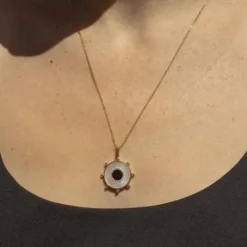 Soleil Mother of Pearl and Onyx Charm