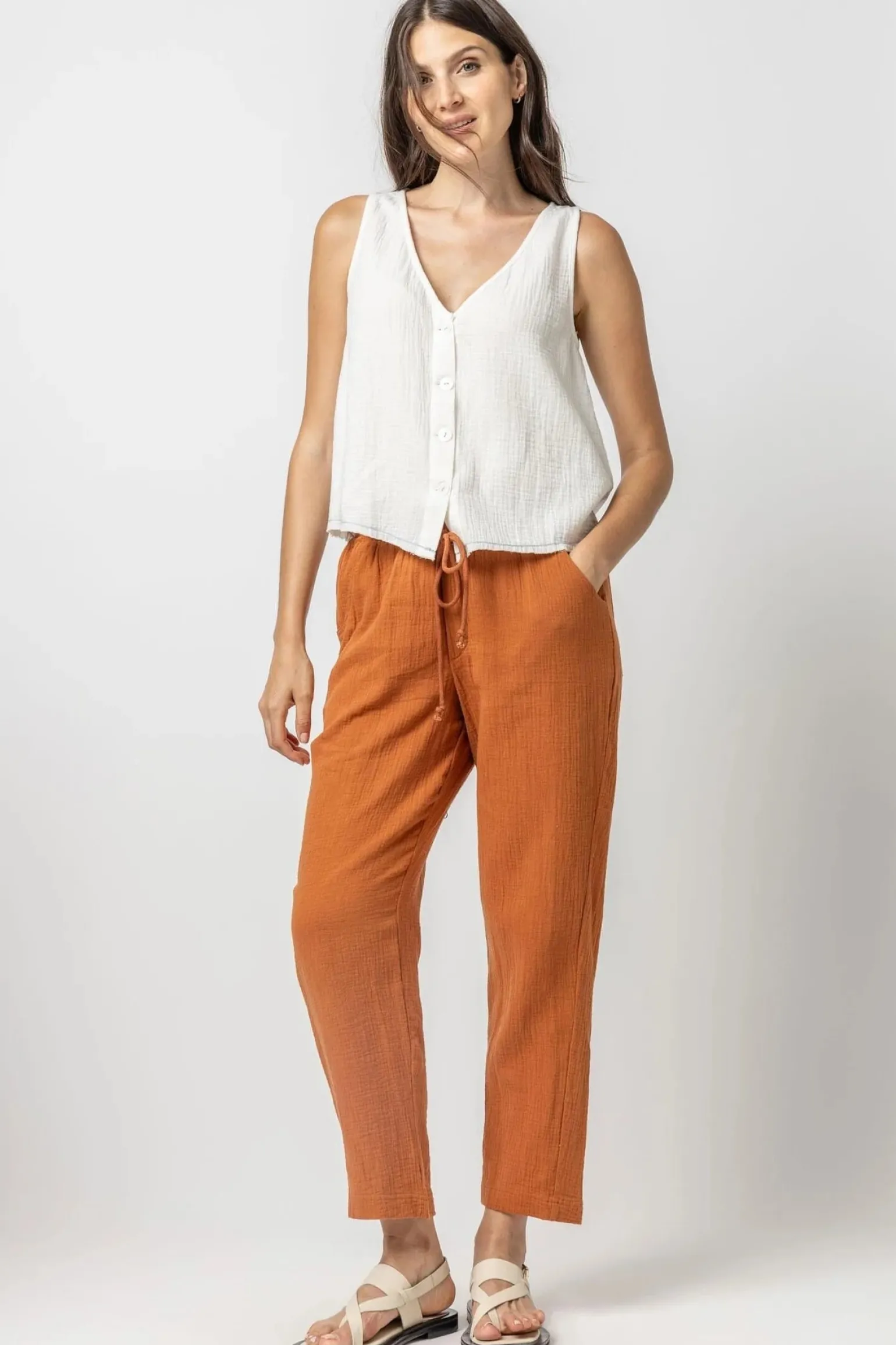 Straight Leg Gauze Pant Sienna