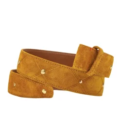 Studded Amber Suede Belt