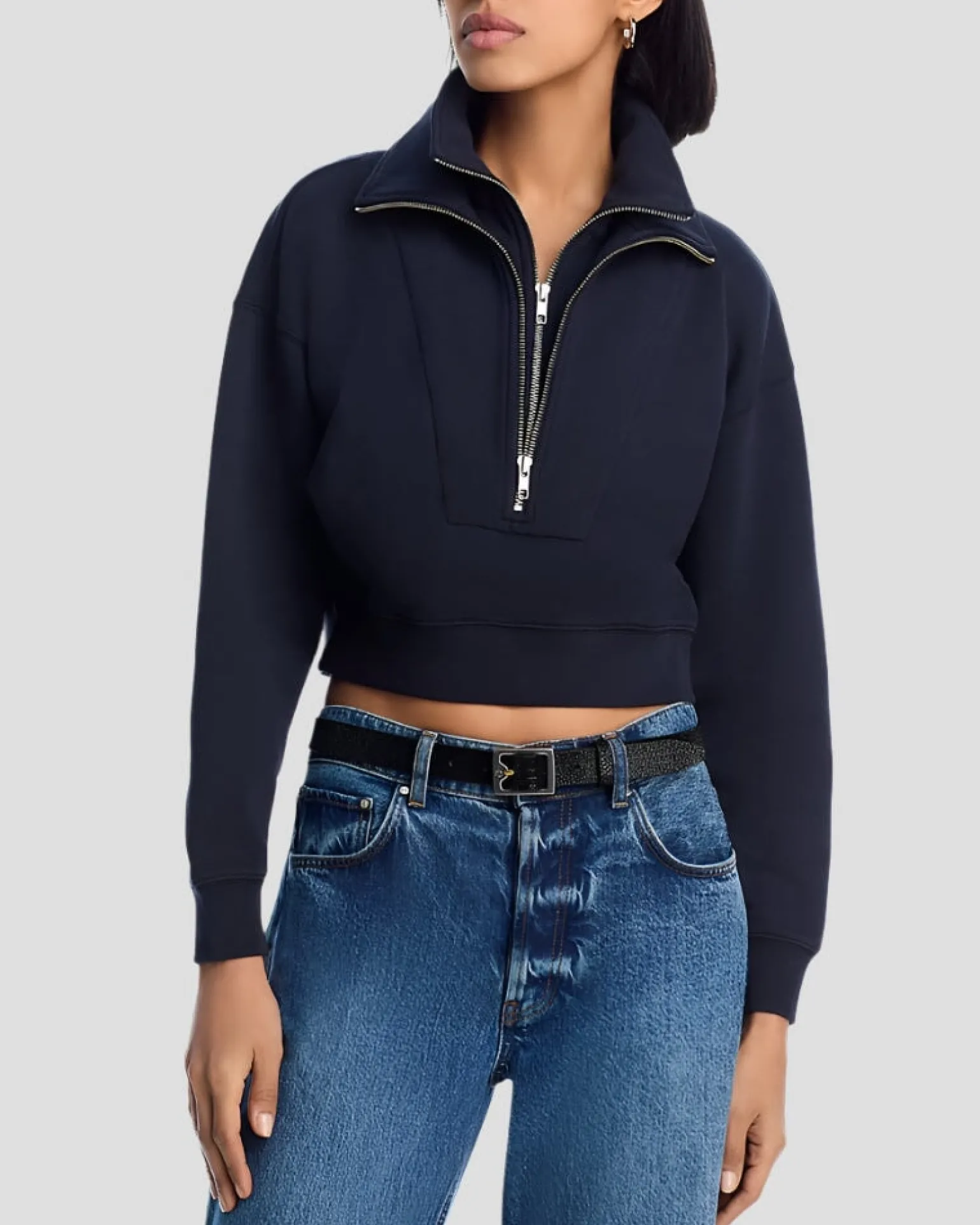 The Double Zip Sweatshirt Dark Navy