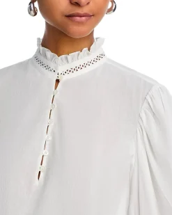 The Ruffle Collar Top White