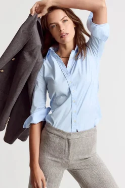 The 3/4 Sleeve Essentials Icon Shirt Blue Dawn