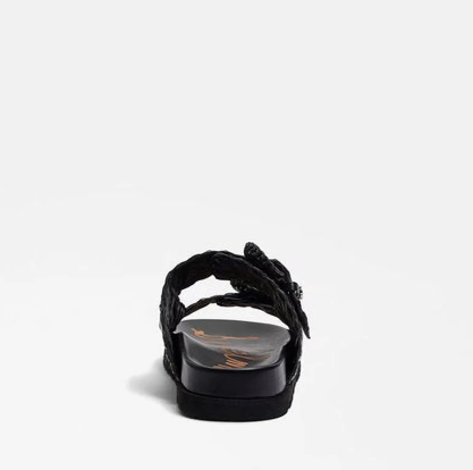 Tiffanie Slide Footbed Sandal Black Woven Leather