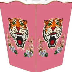 Tiger Wastepaper Basket Pink & Blue
