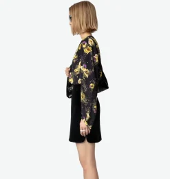 Turin Crepe Blouse Black Yoko Floral Print