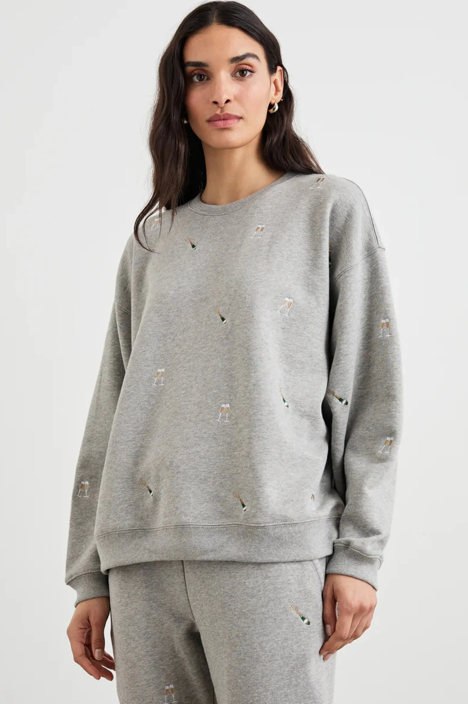 Varsity Sweatshirt Champagne Embroidery