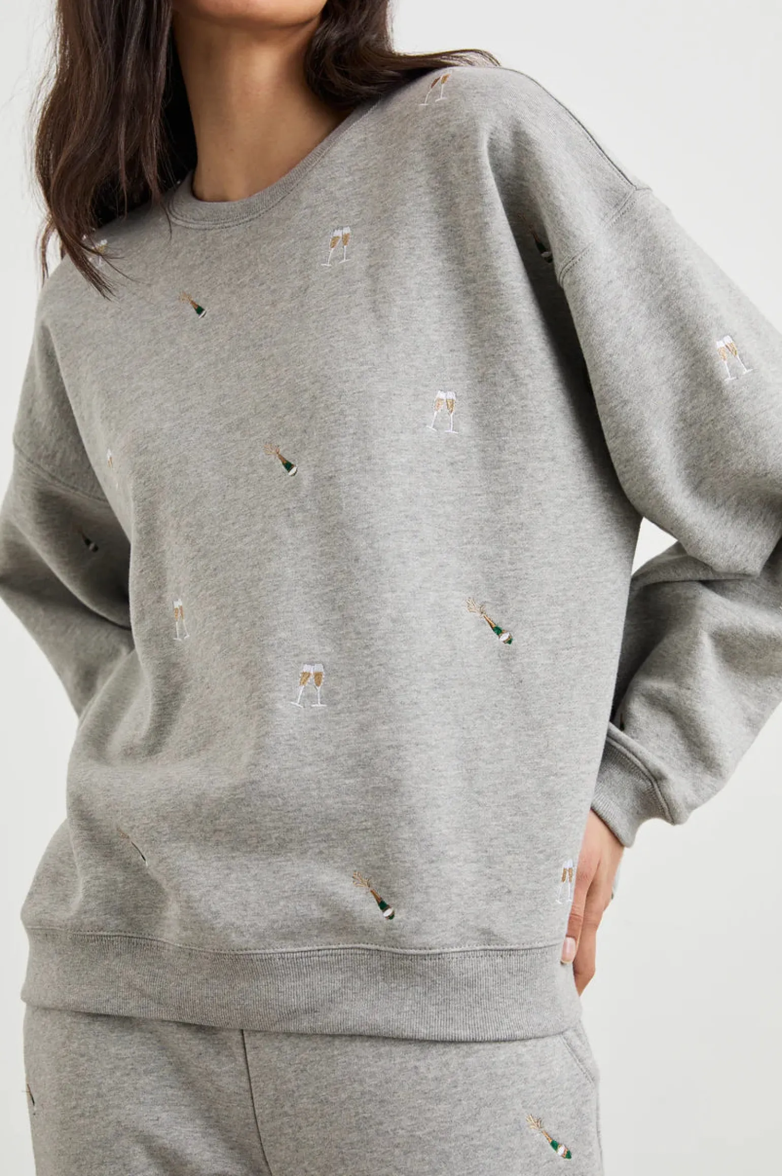 Varsity Sweatshirt Champagne Embroidery