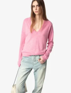 Vivi Patch Cashmere Sweater Phlox
