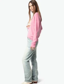 Vivi Patch Cashmere Sweater Phlox