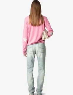 Vivi Patch Cashmere Sweater Phlox