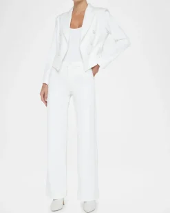 Wayne Crop Double Breasted Jacket Ivory