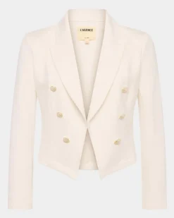 Wayne Crop Double Breasted Jacket Ivory