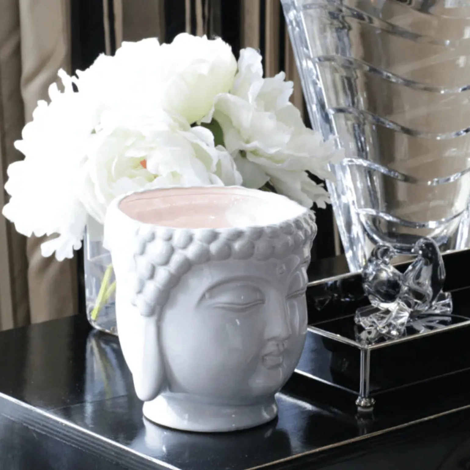 White Buddha Candle